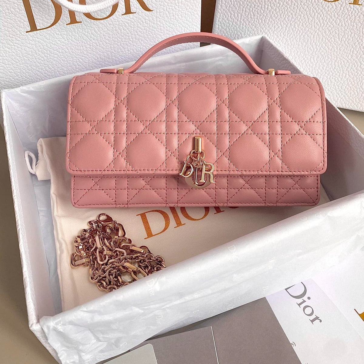 LADY 21 CHAIN BAG IN MUTED PINK LAMBSKIN