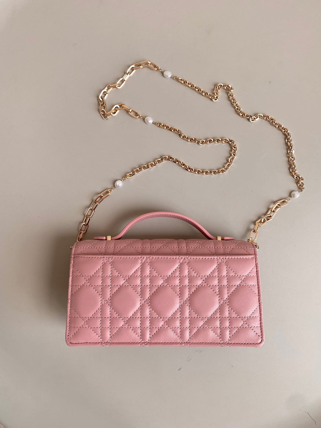 LADY 21 CHAIN BAG IN MUTED PINK LAMBSKIN