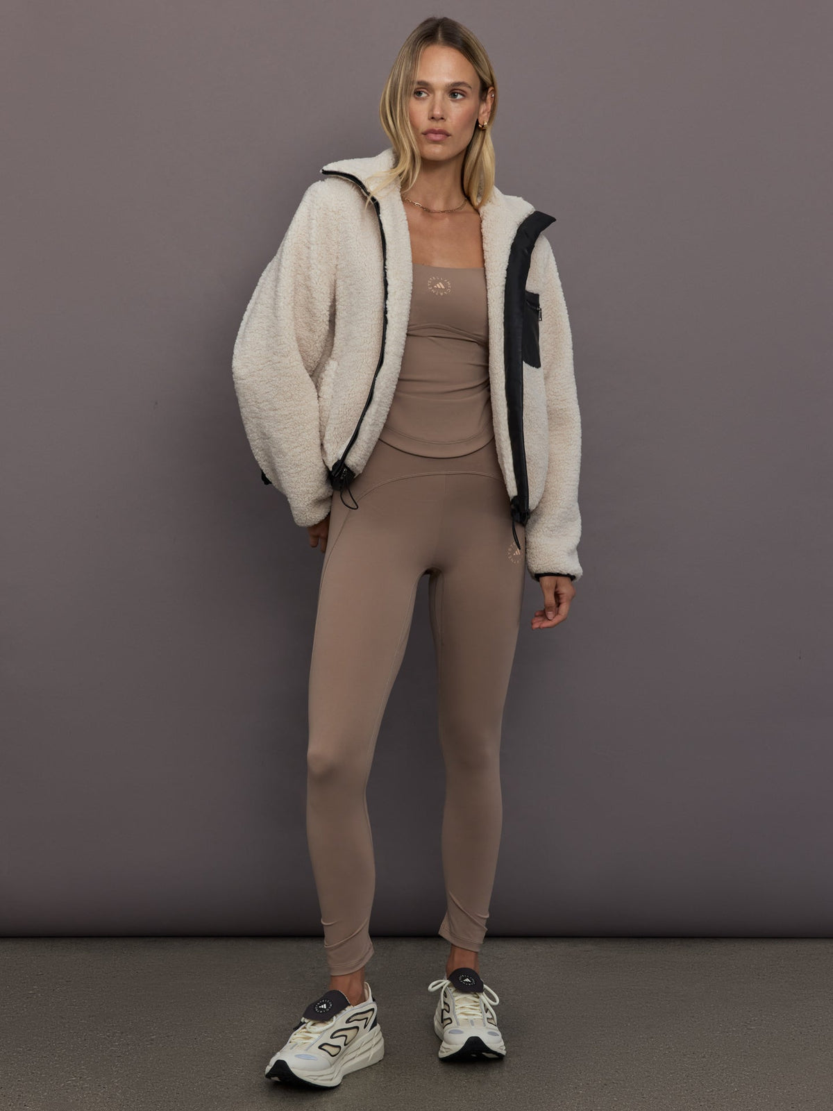 adidas by Stella McCartney Studio Spaghetti Crop Top - Chalky Brown