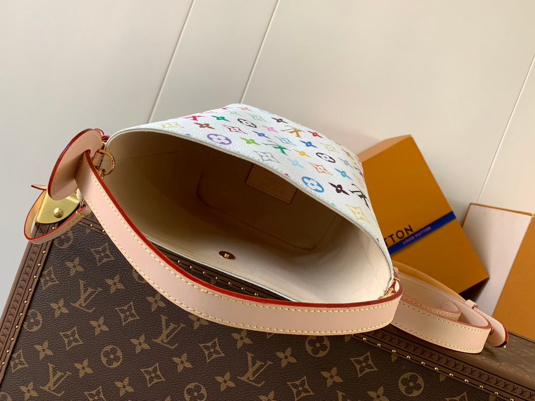 LV All In BB 16cm White Beige Monogram Canvas Cowhide