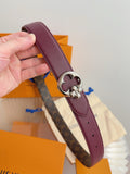 Louis Vuitton LV Flowergram Round 30MM Reversible Belt Burgundy Monogram