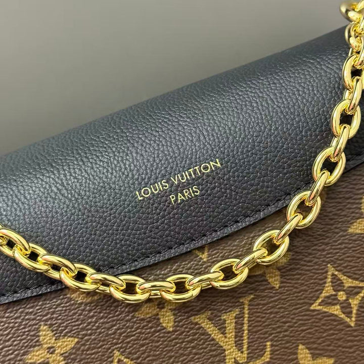 LV Saint Germain PM Bag 21cm Brown Black in Monogram Leather