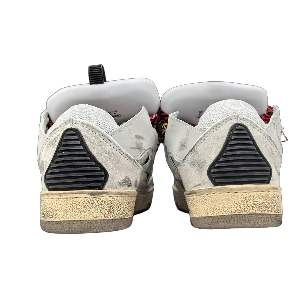 Lanvin Curb Sneakers 'Vintage White' - Distressed Leather
