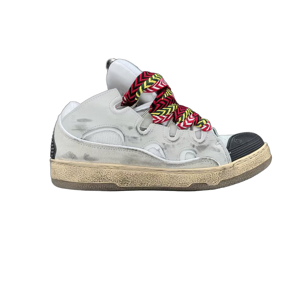 Lanvin Curb Sneakers 'Vintage White' - Distressed Leather