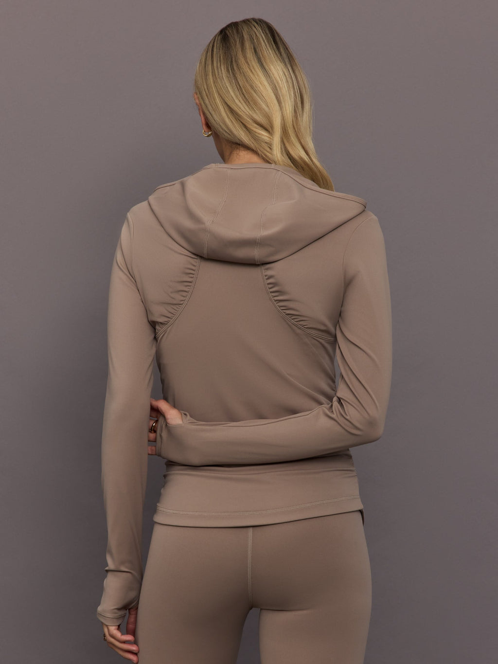 adidas by Stella McCartney Studio Ruched Long Sleeve - Chalky Brown