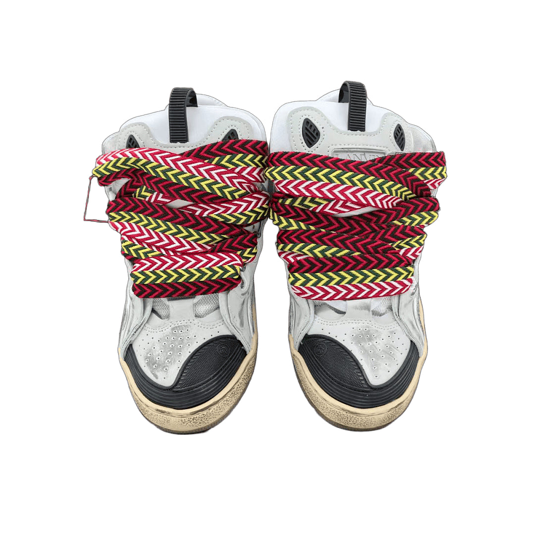 Lanvin Curb Sneakers 'Vintage White' - Distressed Leather