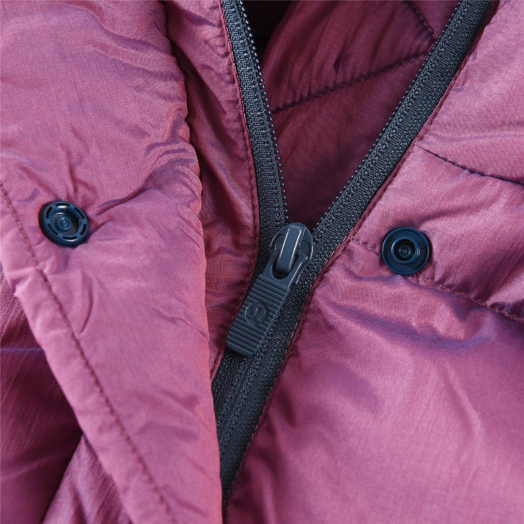 lululemon Women's Wunder Puff Water-Repellent Cropped Down Jacket in Heathered Plumful