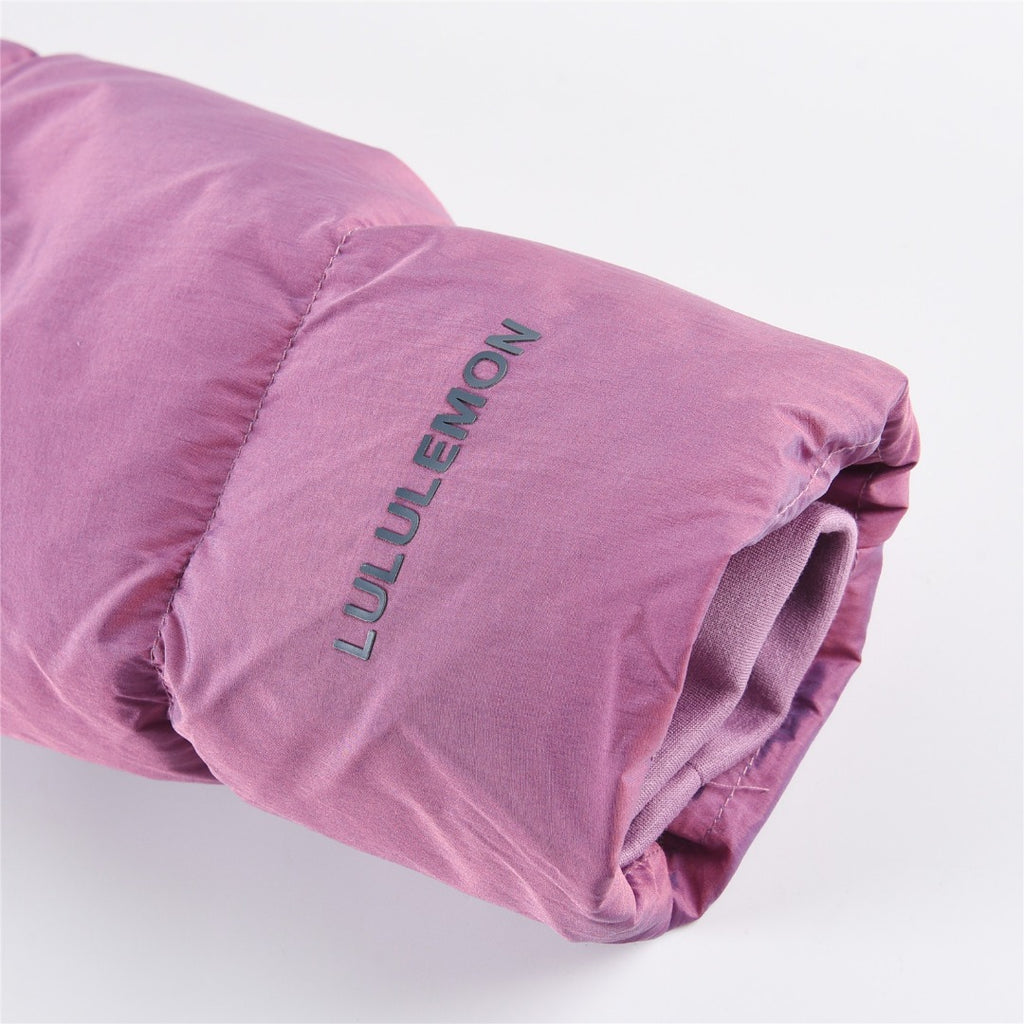 lululemon Women's Wunder Puff Water-Repellent Cropped Down Jacket in Heathered Plumful