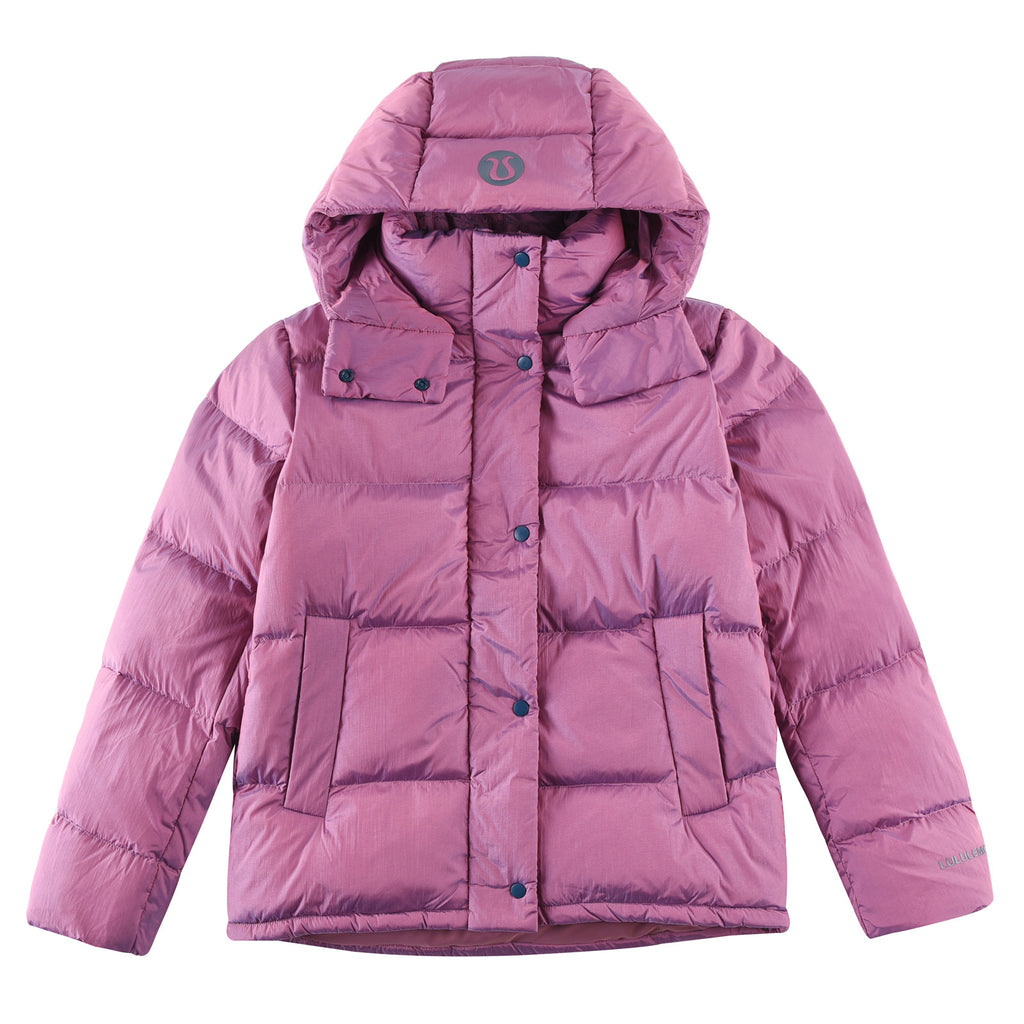 lululemon Women's Wunder Puff Water-Repellent Cropped Down Jacket in Heathered Plumful