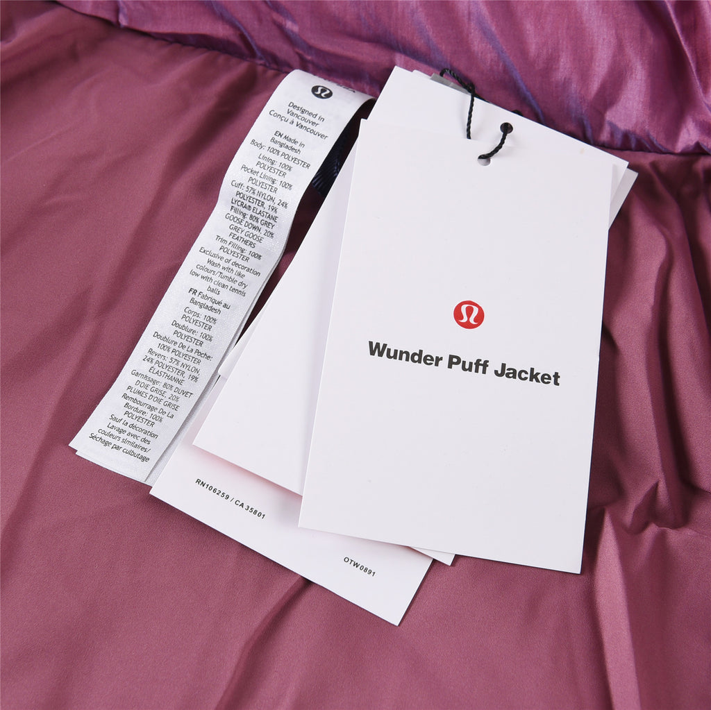 lululemon Women's Wunder Puff Water-Repellent Cropped Down Jacket in Heathered Plumful
