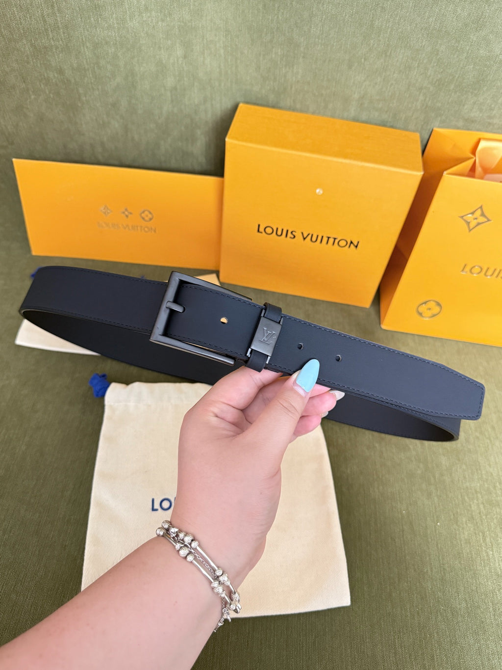 Louis Vuitton Everyday Double Pin 35MM Belt Matte Black