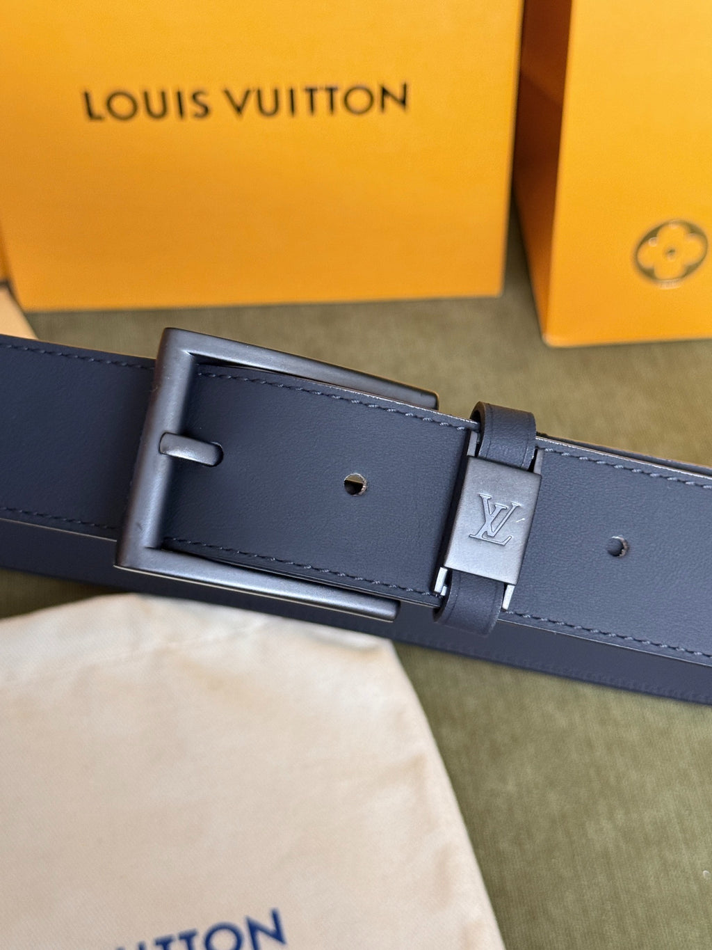 Louis Vuitton Everyday Double Pin 35MM Belt Matte Black