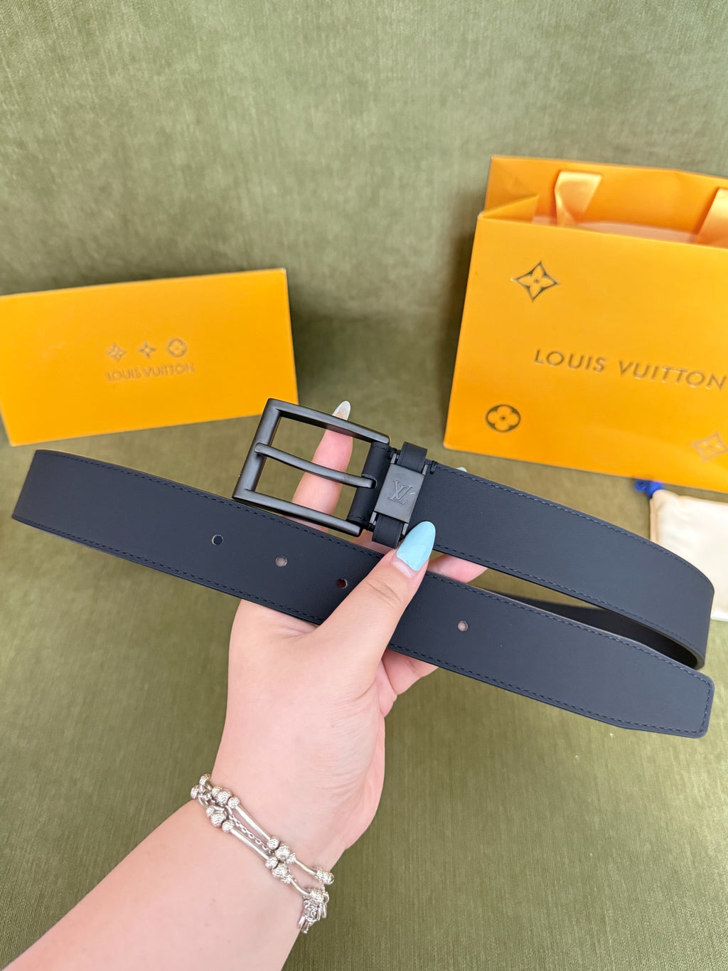 Louis Vuitton Everyday Double Pin 35MM Belt Matte Black
