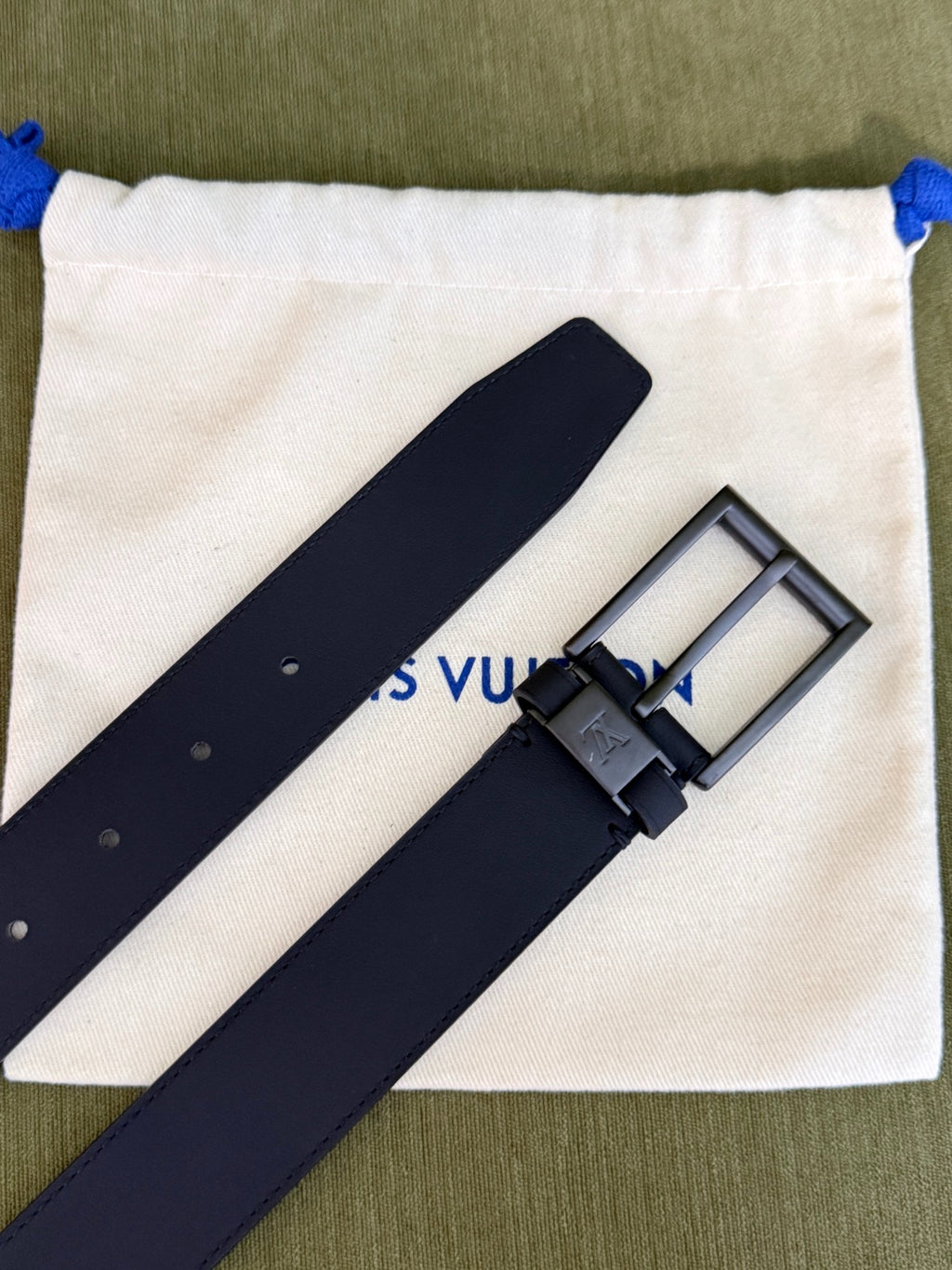 Louis Vuitton Everyday Double Pin 35MM Belt Matte Black