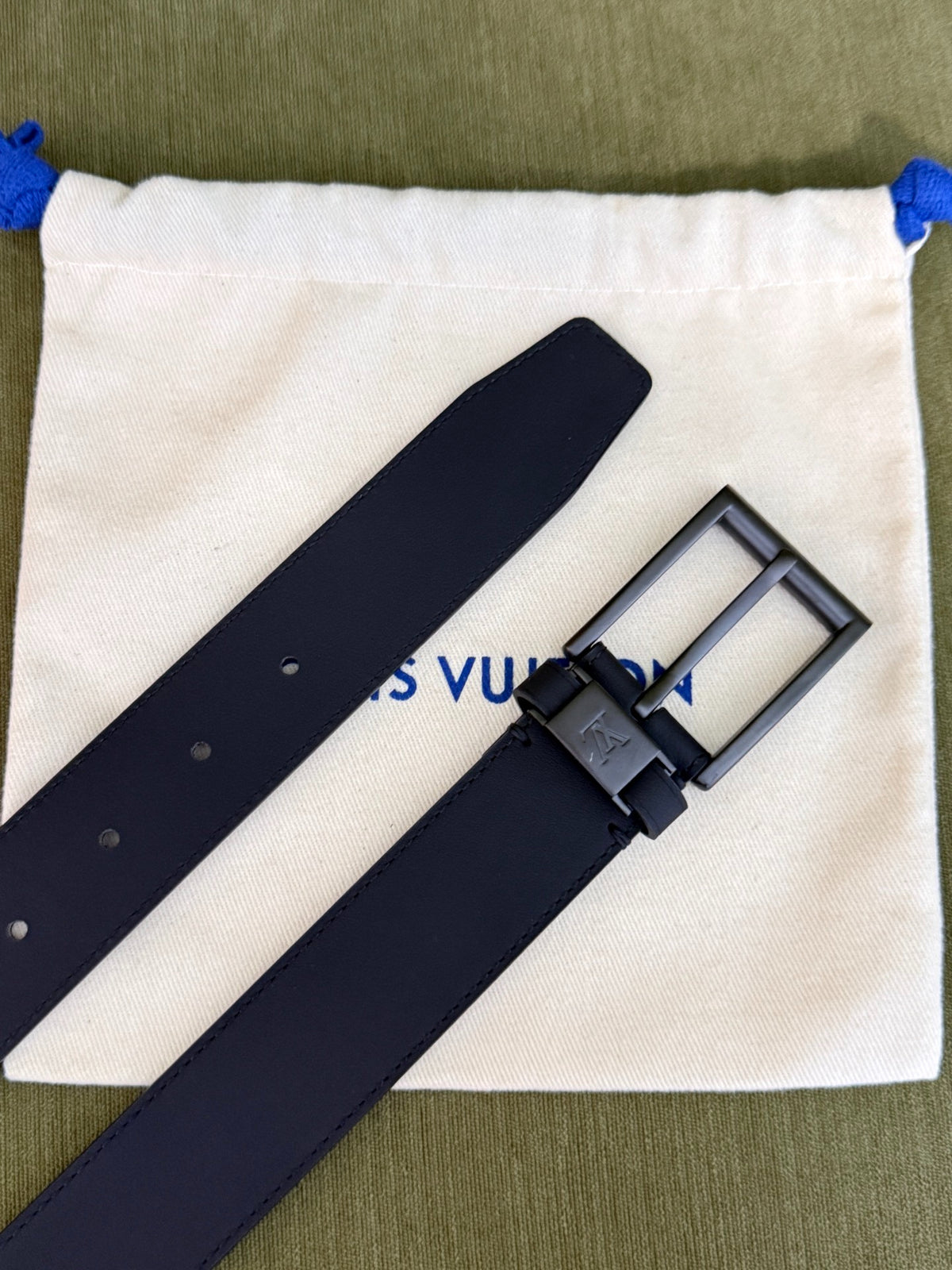 Louis Vuitton Everyday Double Pin 35MM Belt Matte Black