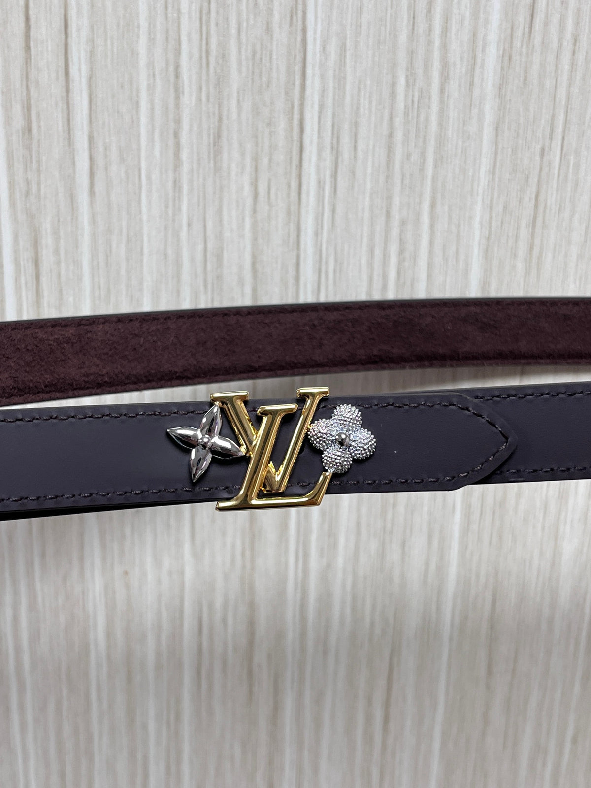 Louis Vuitton LV Bloom 20MM Belt Brown Suede