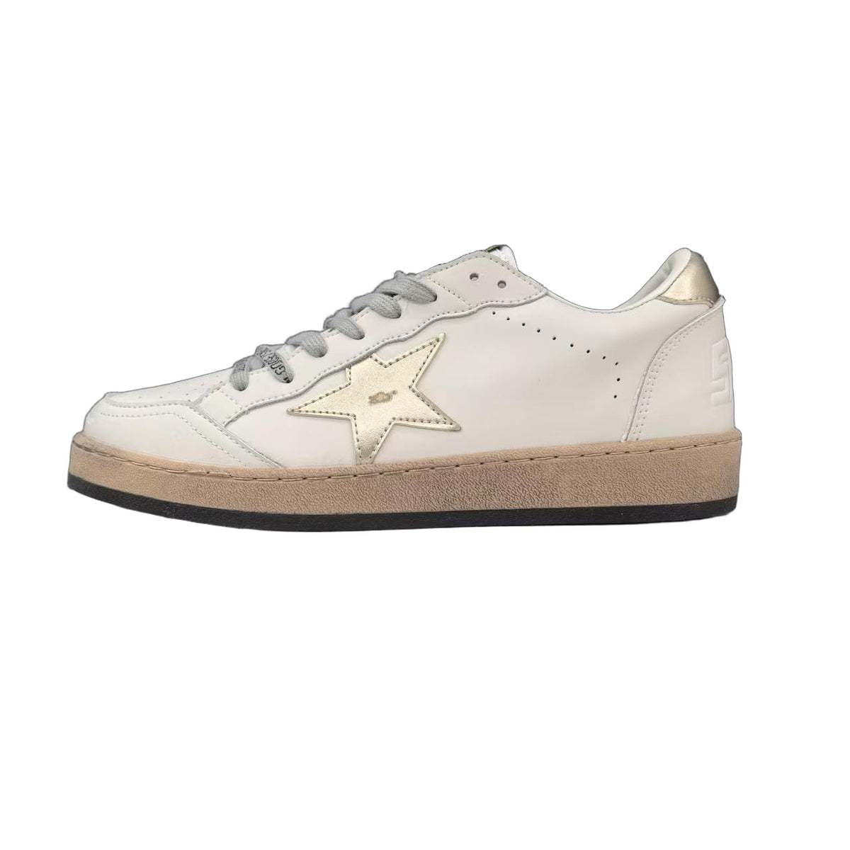 Golden Goose Ball Star White Leather Gold