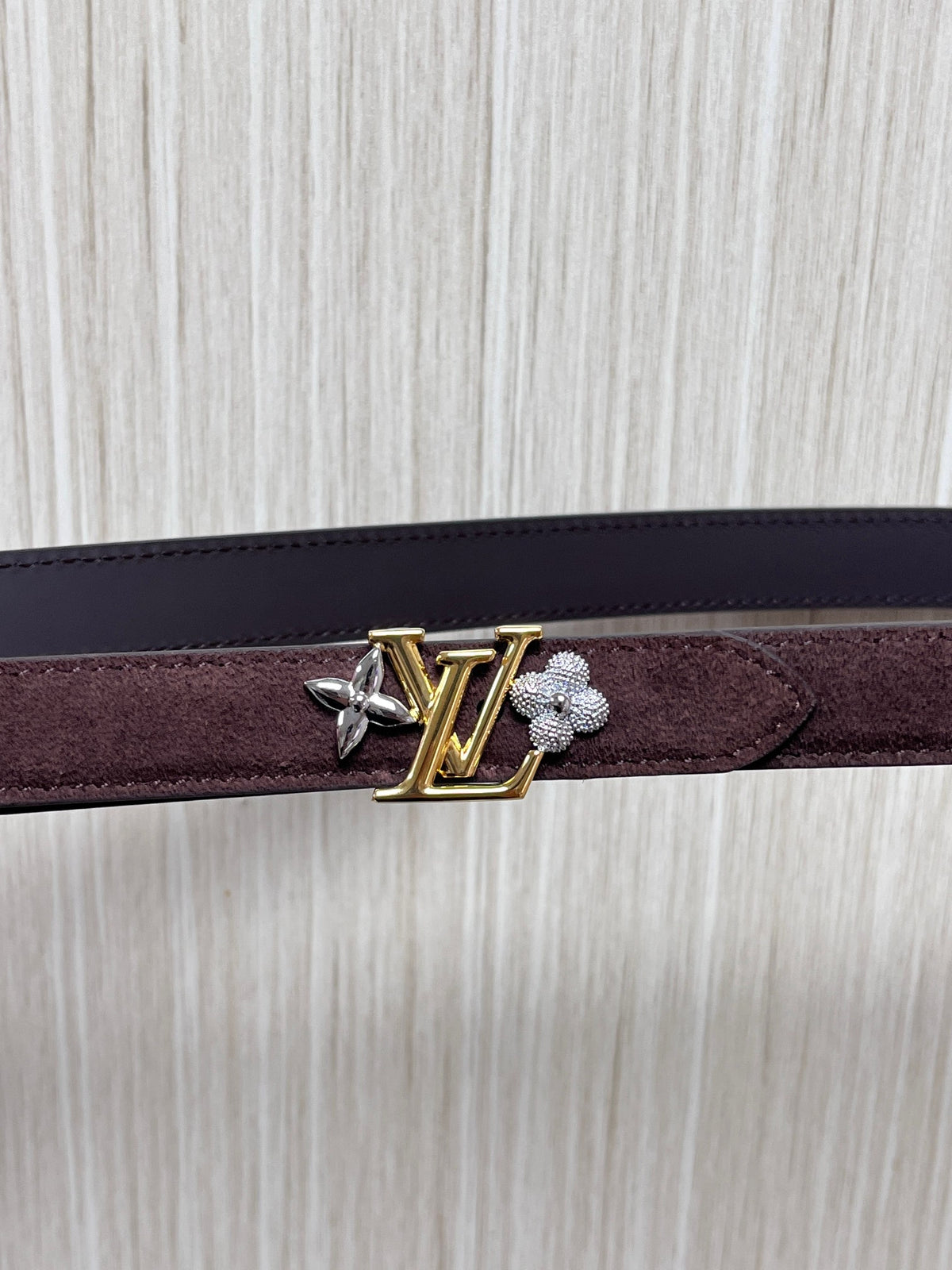 Louis Vuitton LV Bloom 20MM Belt Brown Suede