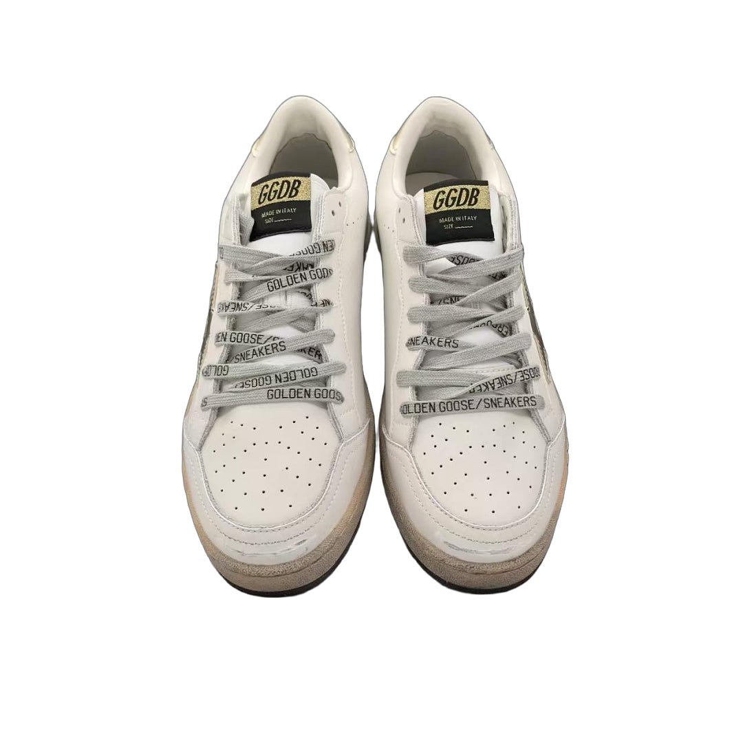 Golden Goose Ball Star White Leather Gold