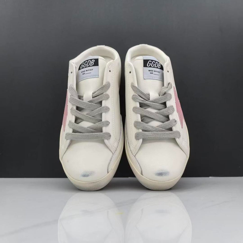 Golden Goose Super-Star Sabot White Leather Pink