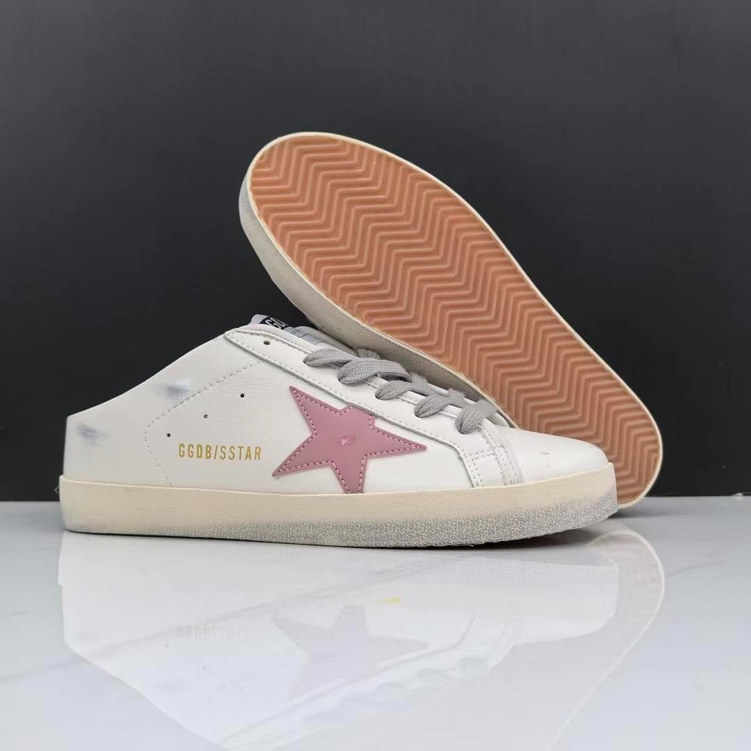 Golden Goose Super-Star Sabot White Leather Pink