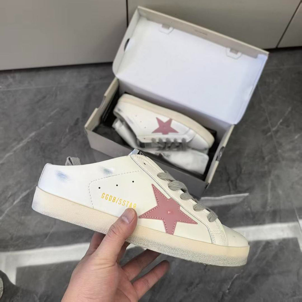 Golden Goose Super-Star Sabot White Leather Pink