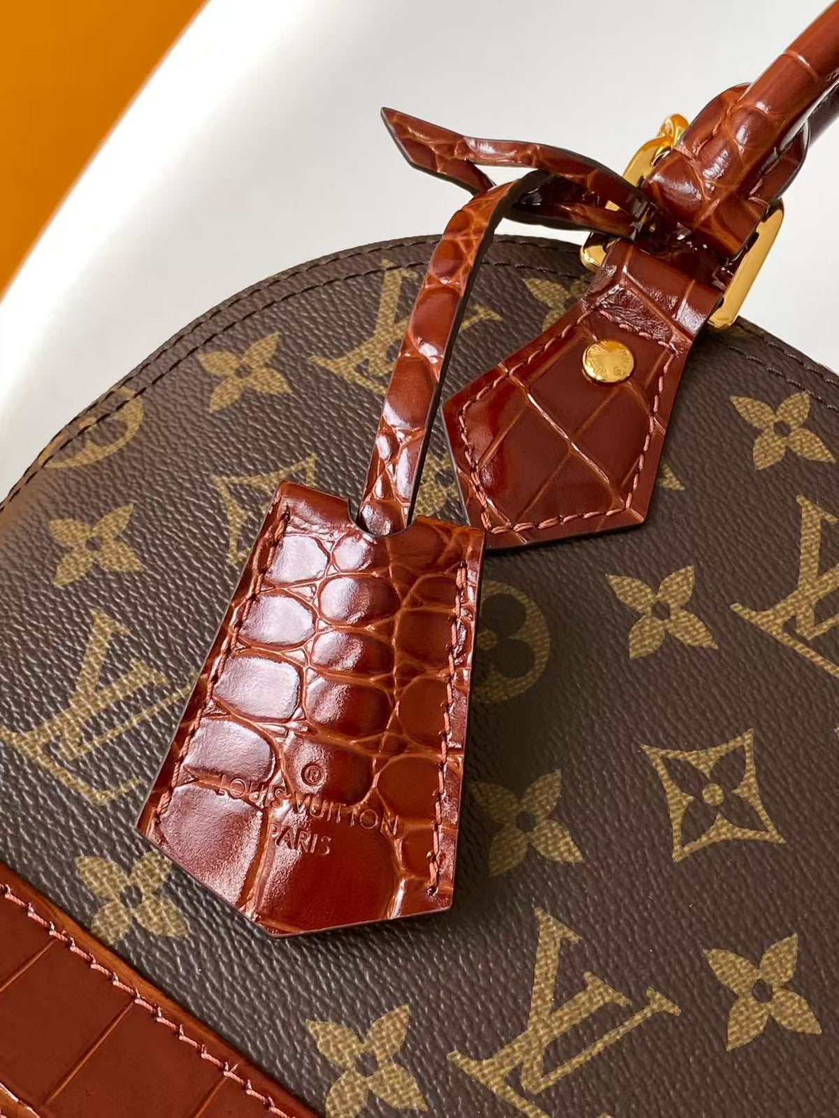 LV Alma BB Handbag 23.5cm Brown Burgundy in Monogram with Cowhide trim 287226