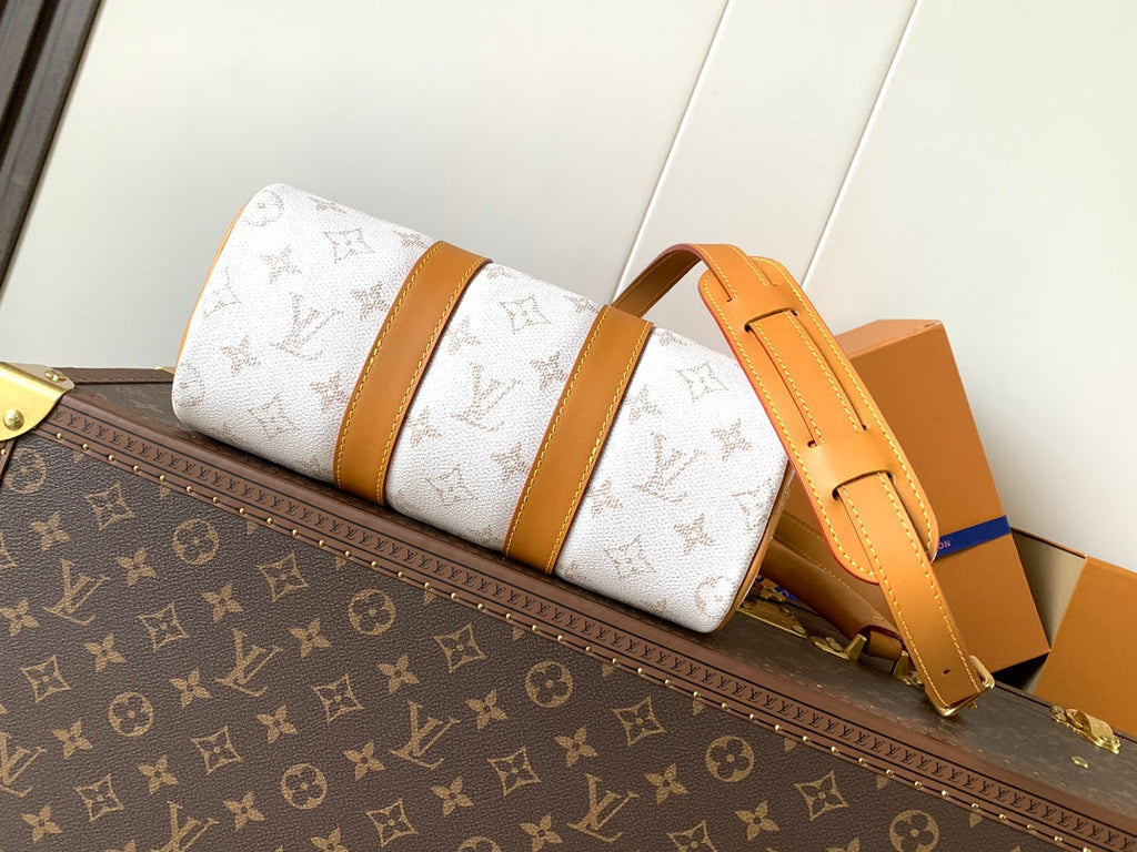 LV Keepall 25 Bandoulière Handbag White in Monogram coated Canvas 287218