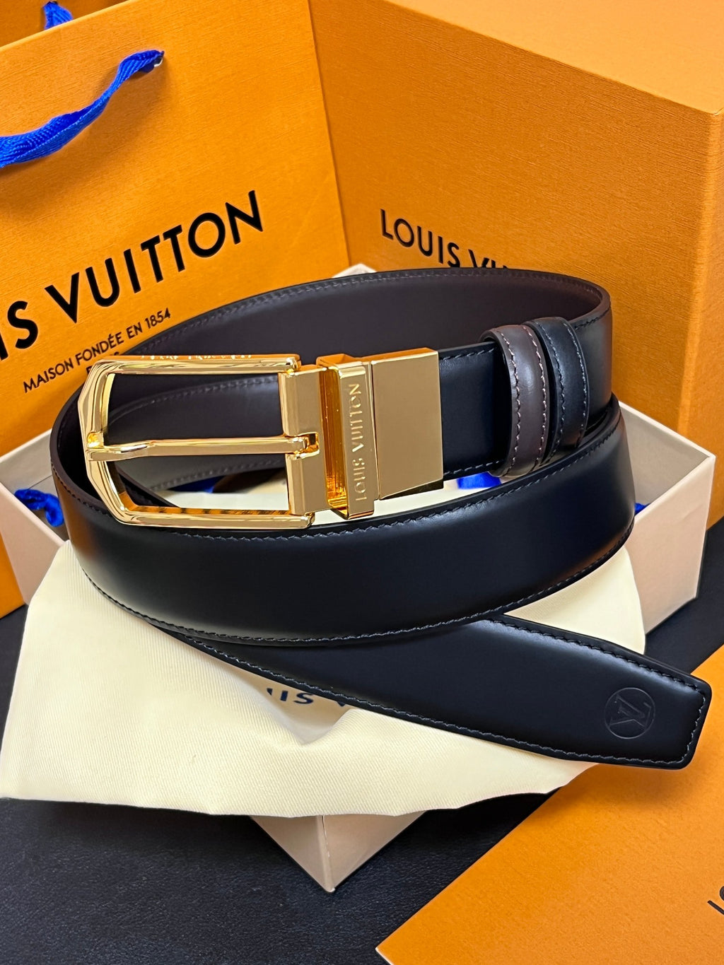 Louis Vuitton Pont Neuf Reversible 35MM Belt Smooth Leather