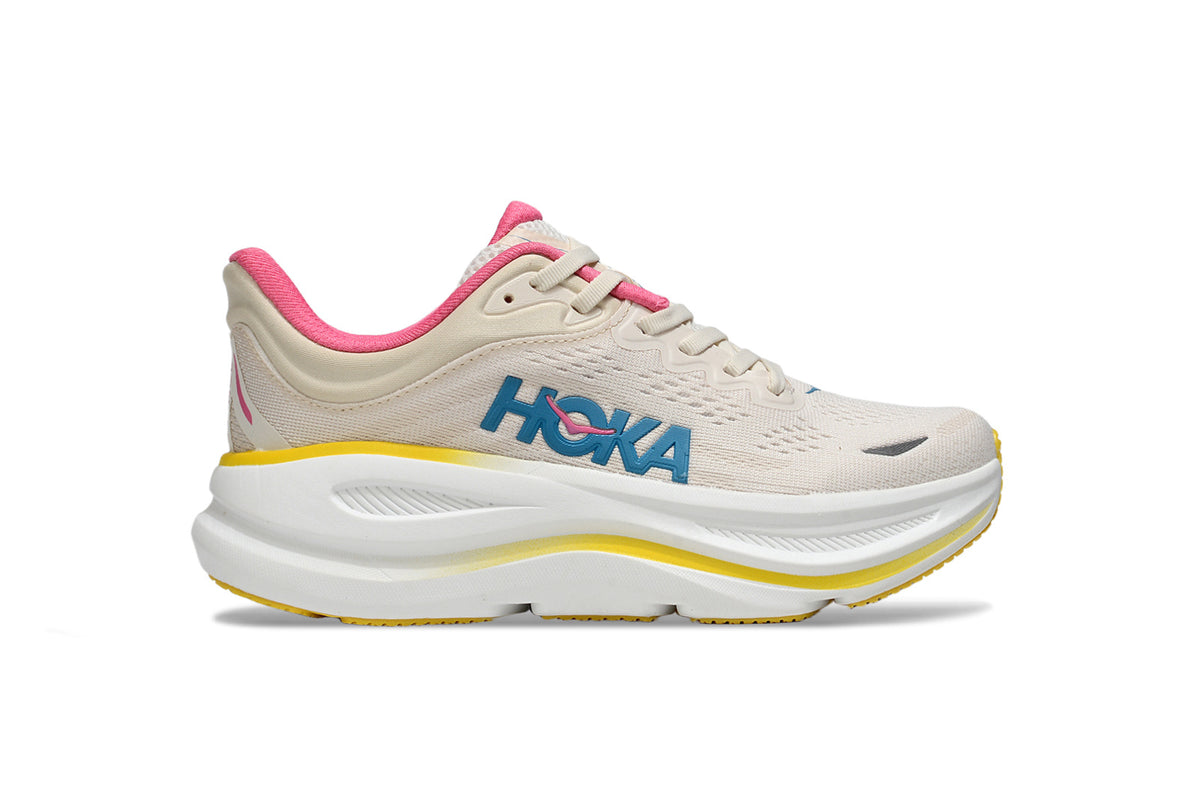 HOKA ONE ONE Bondi 9 Oatmeal / Coastal Blue / Pink Glow