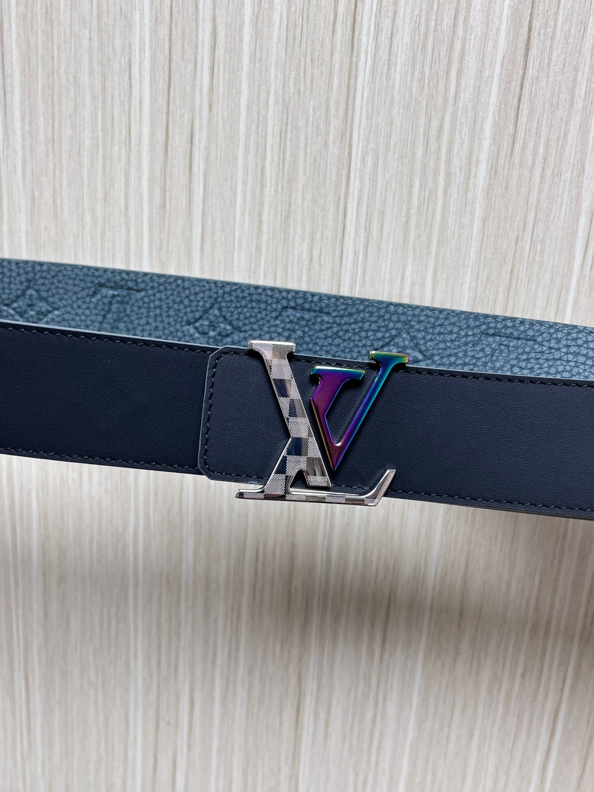 Louis Vuitton LV Initiales 40MM Reversible Belt Light Blue Rainbow