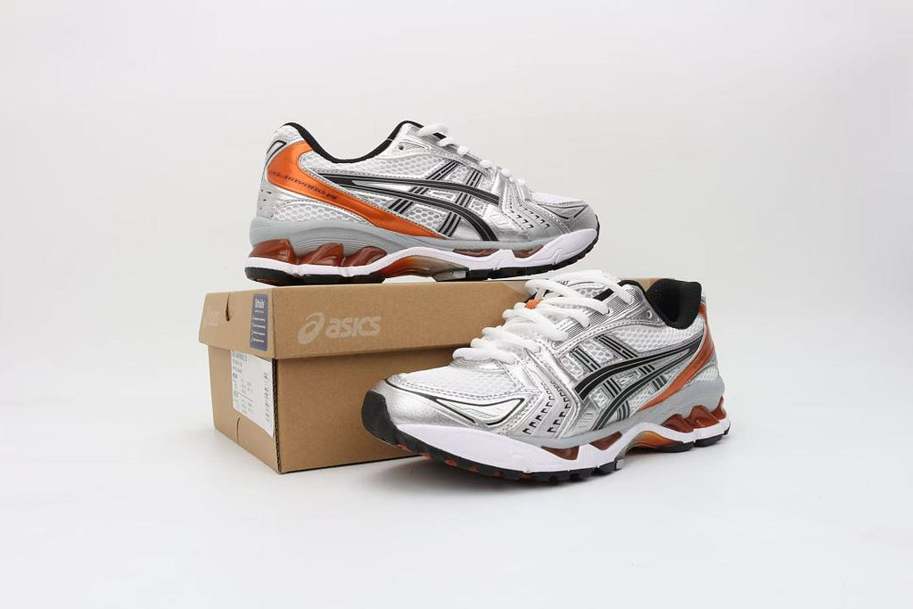 ASICS Unisex GEL-Kayano 14 "White / Piedmont Grey / Metropol Orange" (White Silver Orange Edition)