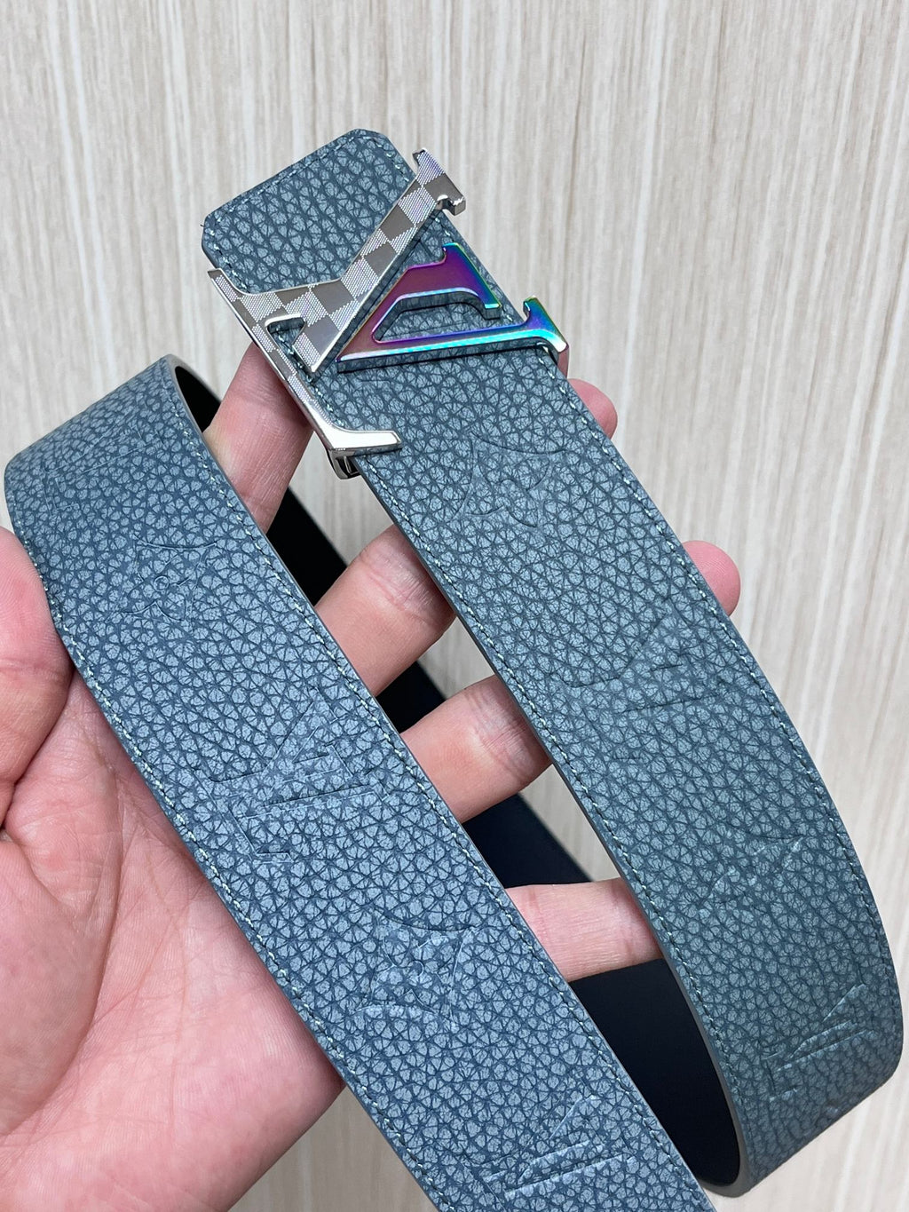 Louis Vuitton LV Initiales 40MM Reversible Belt Light Blue Rainbow