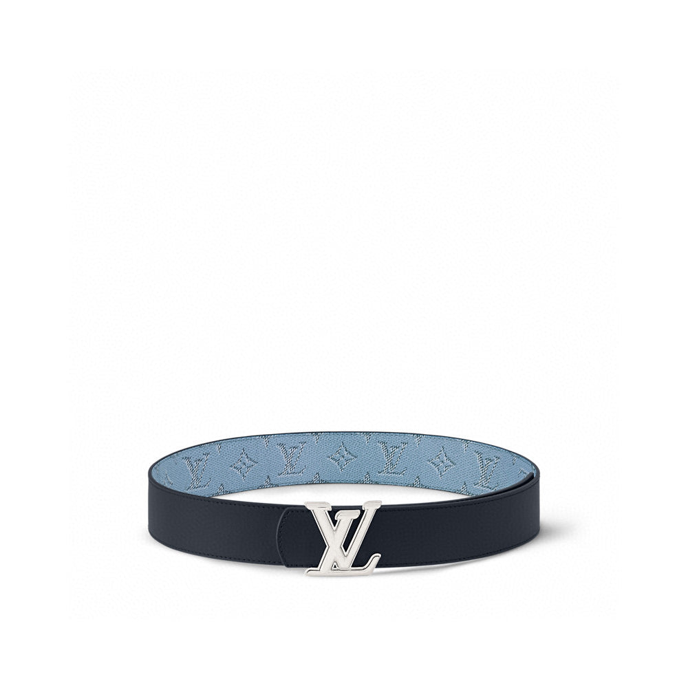 Louis Vuitton LV Initiales 40MM Reversible Belt Monogram Denim Blue