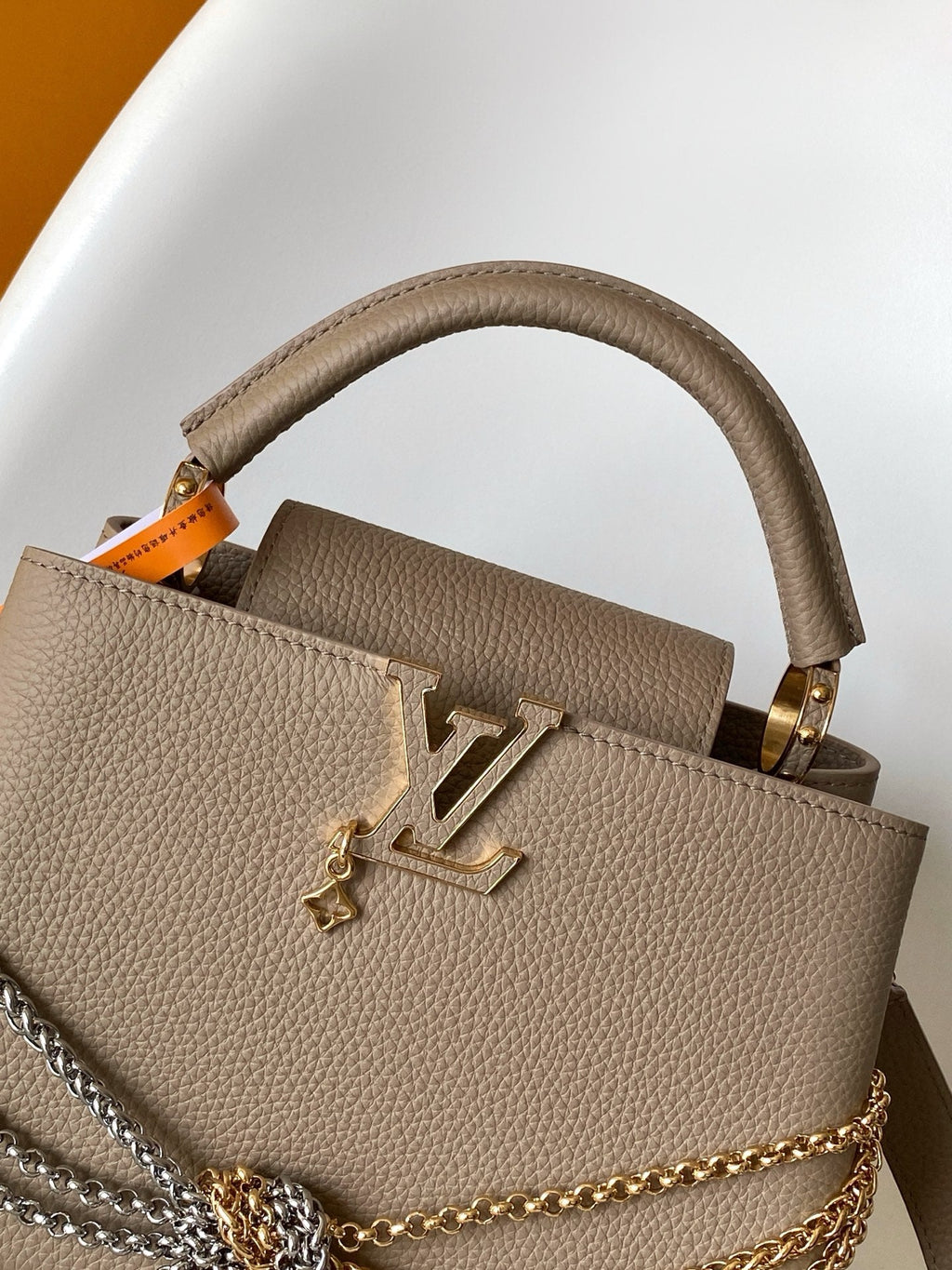 LV Capucines Mini Handbag Taupe in Taurillon Calfskin leather 287077