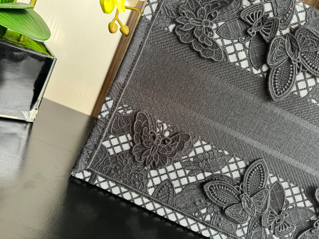 Medium CD Book Tote 36cm Butterfly Zodiac Black