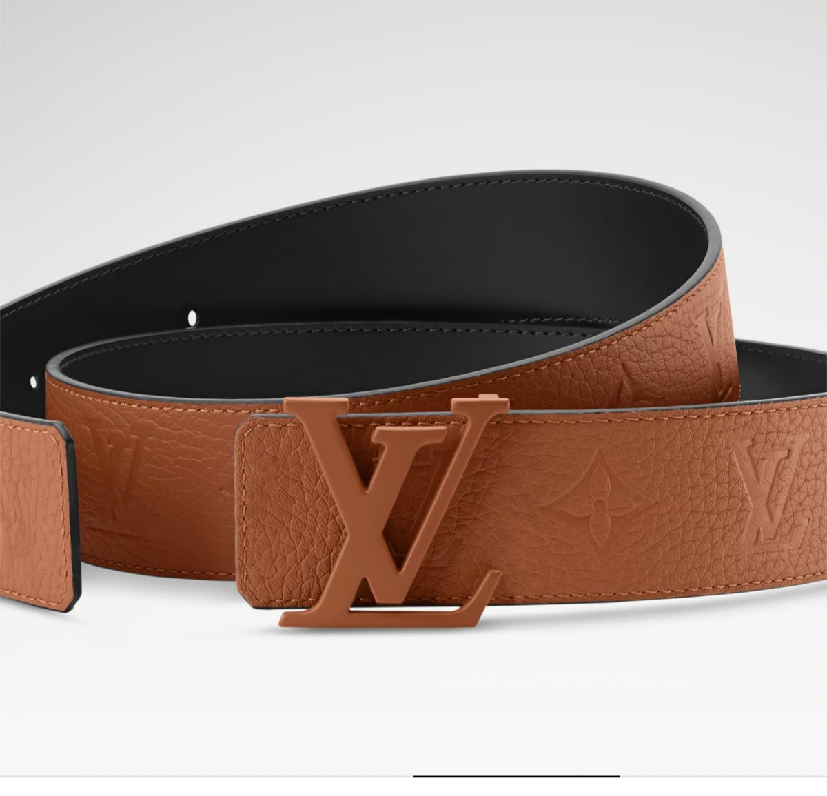 Louis Vuitton LV Initiales Taurillon Monogram 40MM Reversible Belt Camel