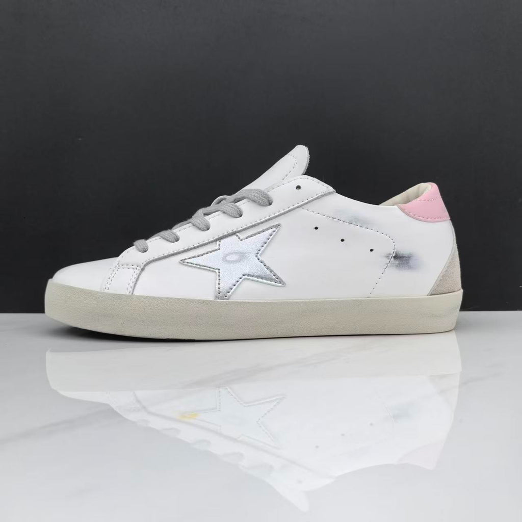 Golden Goose Super-Star White Leather Silver Pink