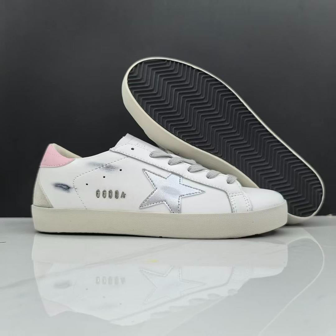 Golden Goose Super-Star White Leather Silver Pink