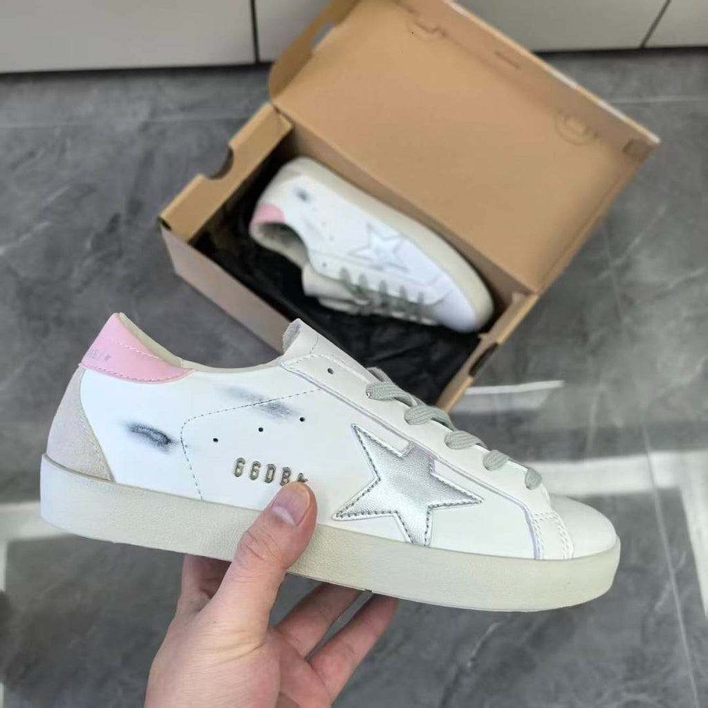 Golden Goose Super-Star White Leather Silver Pink