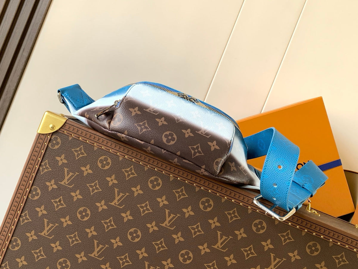LV Rush Bumbag 30cm Gradient Blue in Monogram Shadow Cowhide leather 287015