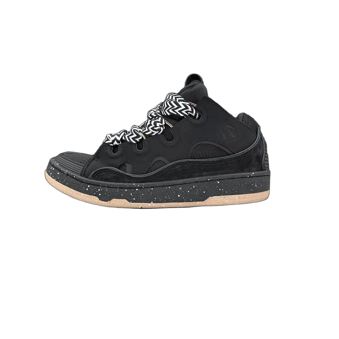 Lanvin Curb Sneakers 'Black Paint Splatter' - Gum Sole