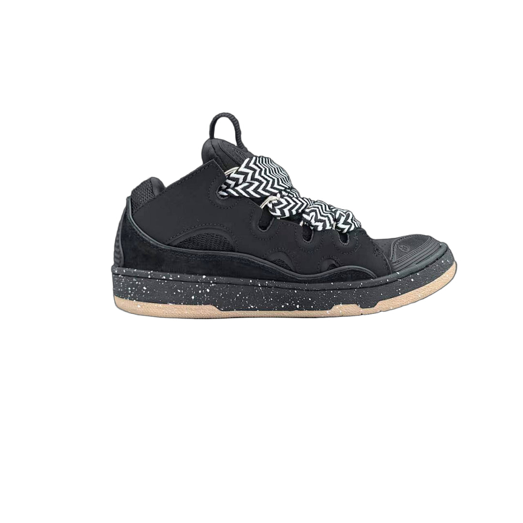 Lanvin Curb Sneakers 'Black Paint Splatter' - Gum Sole
