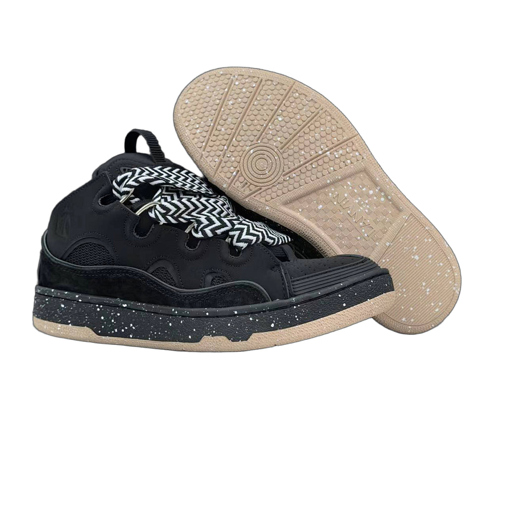 Lanvin Curb Sneakers 'Black Paint Splatter' - Gum Sole