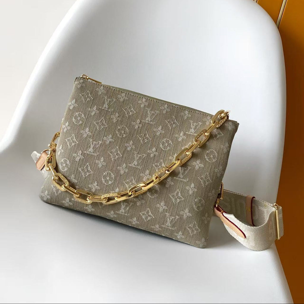 LV Coussin Bag 26 Greige in Cotton Denim 287007