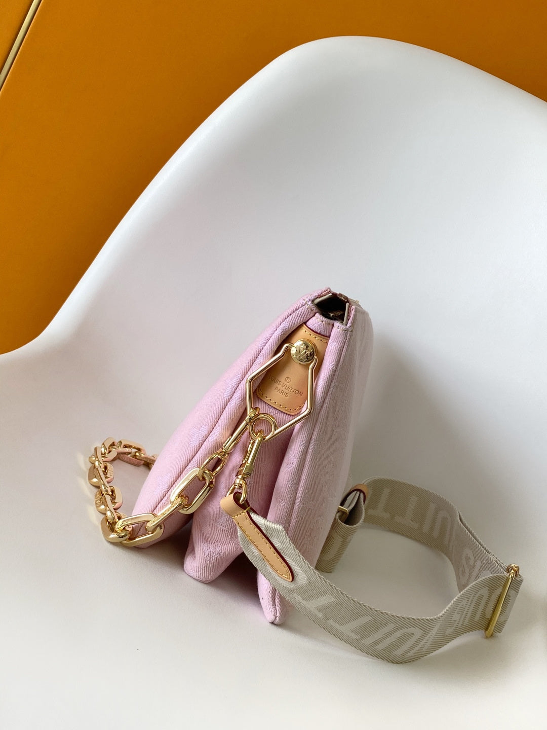 LV Coussin Bag 26 Pink in Cotton Denim 287003