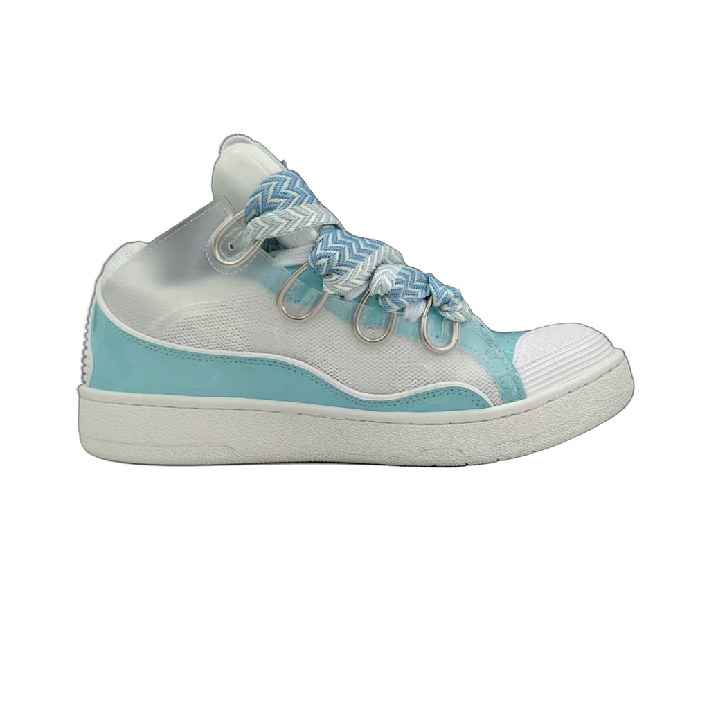 Lanvin Curb Sneakers 'White Light Blue' - Patent Leather