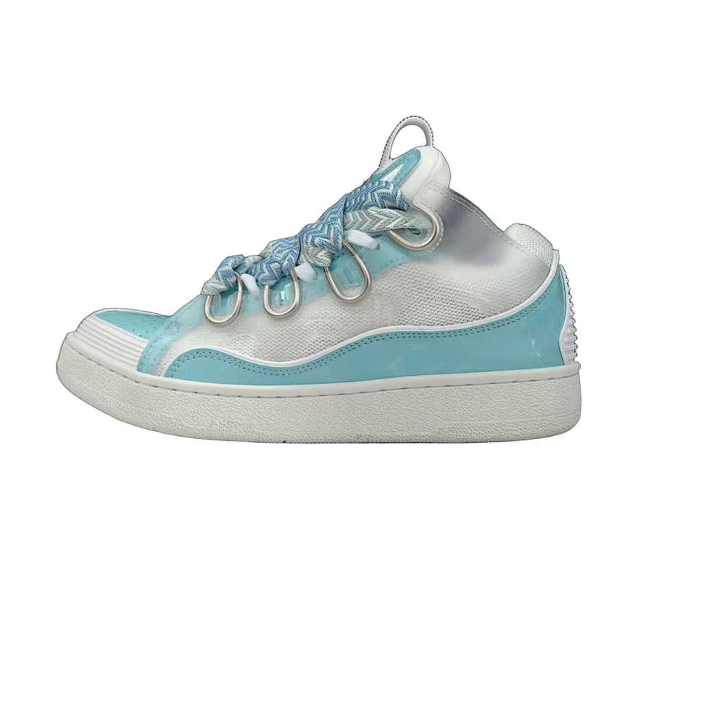 Lanvin Curb Sneakers 'White Light Blue' - Patent Leather