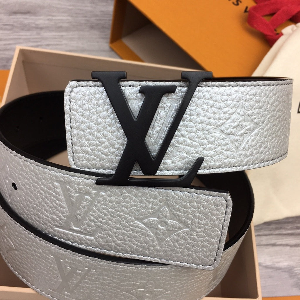 Louis Vuitton LV Initiales 40MM Reversible Belt Monogram Taurillon Grey