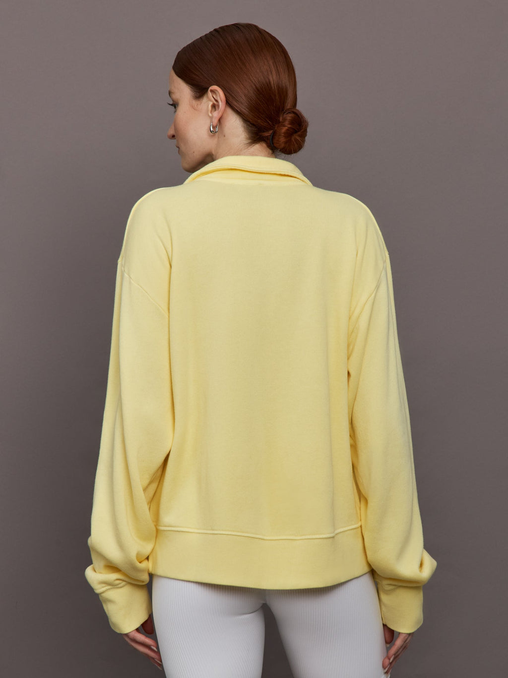 Johnny Collar Sweatshirt in French Terry - Banana